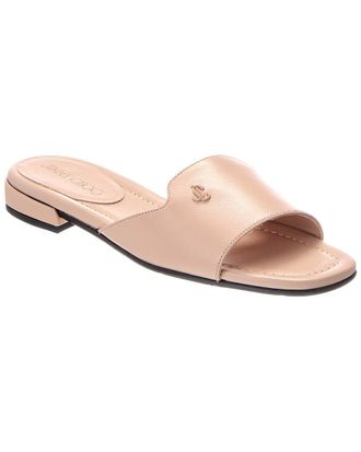 Jimmy Choo London Dina Leather Flat Sandal