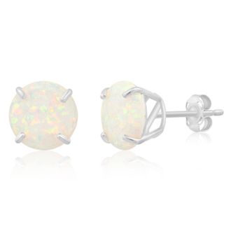 MAX + STONE 14k Yellow or White Gold 9mm Round Large Gemstone Stud Earrings