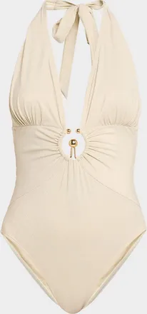 Kobi Halperin Devin Ring Halter One-Piece Swimsuit