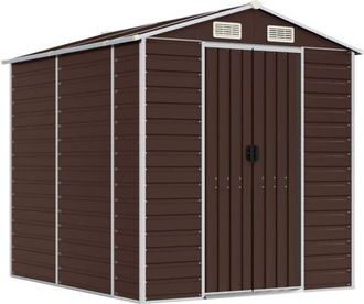 vidaXL Cobertizo de jardín acero galvanizado marrón 191x215x198 cm Vidaxl
