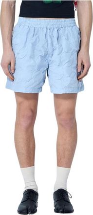 Walter Van Beirendonck Gewatteerde Tack Shorts met Elastische Tailleband - Heren - Korte Broeken - Blauw - S - Korte Broeken