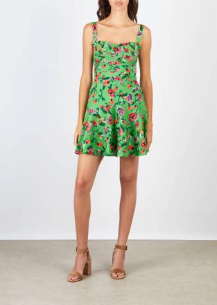 Saloni Rae Mini Dress In Saffier Apple