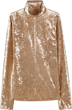 Forte_Forte Iridescent Velvet Turtleneck T-shirt - Dames - Zomerjassen - Geel - S - Jassen
