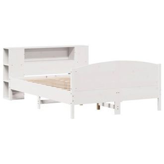 Berkfield Home Decorative Bookcase Bed without Mattress White 140x200cm Solid Wo | Size: 140x200 cm