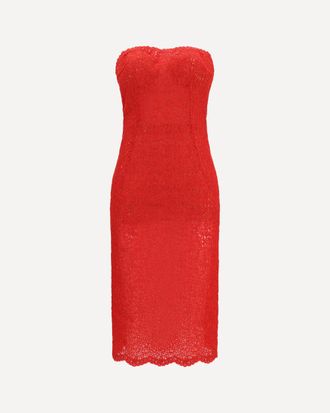 Ermanno Scervino Strapless midi lace Dress Female 40