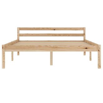 Berkfield Home Modern Bed Frame Solid Pine Wood 120x200 cm in Natural | Size: Small Double