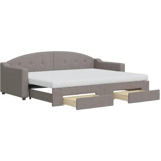 vidaXL Vidaxl - Sof&aacute; Cama Nido Con Cajones Tela Gris Taupe 80x200 Cm