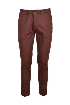 Laboratori Italiani Slim-Fit Brown Trousers with Classic Design and Comfortable Stretch
