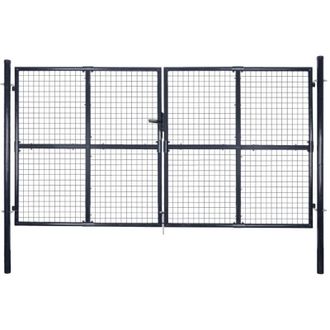 vidaXL Vidaxl - Cancello per Giardino Rete in Acciaio Zincato 289x150 cm Grigio