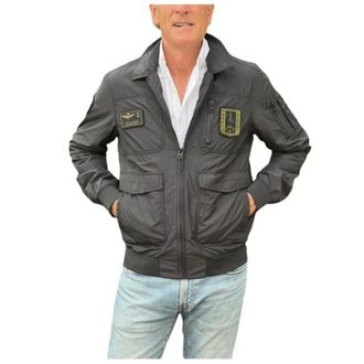 Aeronautica Aeronautica Militare, Light Jackets, male, Black, Size: S Pilot Jacket