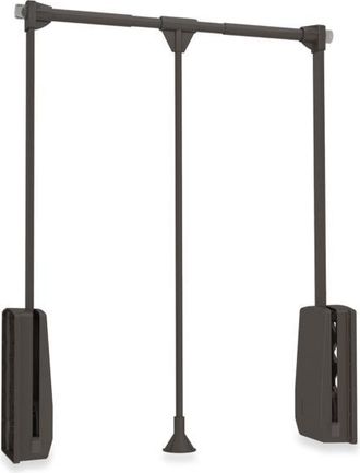 Emuca Colgador Abatible Para Armario Hang, Ancho Regulable 600-830mm, Acero Y Pl&aacute;stico, Pintado Moka - Emuca
