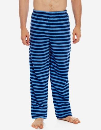 Leveret Mens Fleece Holiday Pajama Pants in Navy/blue Stripes at Nordstrom, Size Xx-Large