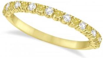 Allurez Yellow & White Diamond Wedding Band Anniversary Ring in 14k Yellow Gold (0.50ct)
