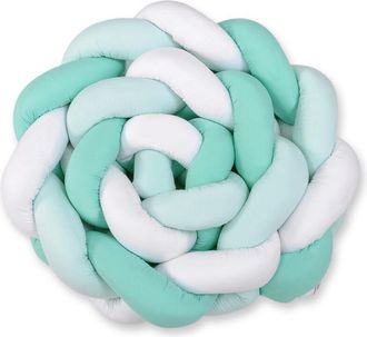OEM Protector De Cuna Trenzado Xxl - Blanco Y Menta