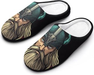 Generic Vikingsraven Nordicthors Mens Slippers Comfortable And Non-slip Cotton Slipper Shoe for House