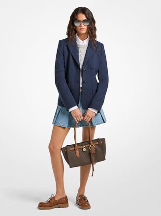 Michael Kors Stretch Wool Blend Twill Blazer