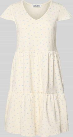 Review Minikleid im Stufen-Look mit V-Ausschnitt in Offwhite, Gr&ouml;&szlig;e XL