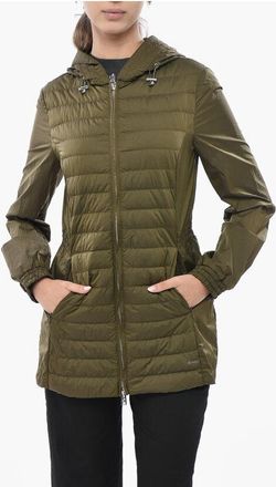 Woolrich Light Puffer Jacket VIOLET Quilted Nylon with Drawstring size Xl