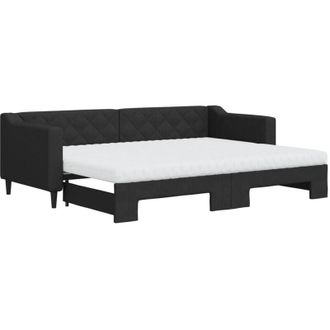 vidaXL Vidaxl - Sof&aacute; Cama Nido Con Colch&oacute;n Tela Negro 80x200 Cm