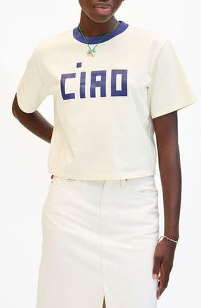 Clare Vivier Le Caree Block Ciao T-Shirt in Cream at Nordstrom Rack, Size Xx-Large