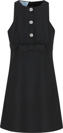Prada Verfraaide mini-jurk - Zwart