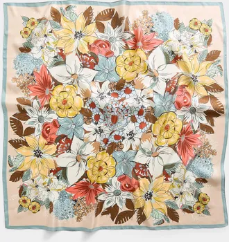 Simons Womens Drawn bouquet pure silk scarf