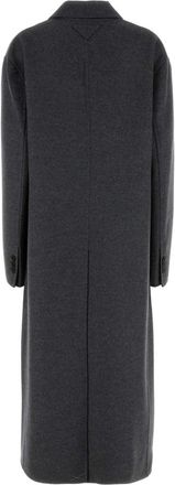 Prada Womens Wool Blend Coat Gray