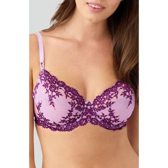 Wacoal Embrace Lace Underwire Bra in Lavender Sage/Dark Purple at Nordstrom, Size 36Ddd