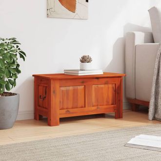 Berkfield Home Storage Chest with Lid Brown Solid Wood Acacia