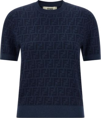 Fendi Blue Jacquard sweater