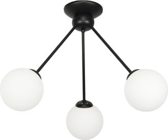 OEM L&aacute;mpara De Techo Con Pantalla Negra Y Bolas De Cristal Lindos 14-852