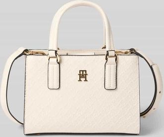Tommy Hilfiger Henkeltasche mit Allover Logo-Pr&auml;gung in Offwhite, Gr&ouml;&szlig;e 1