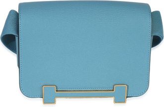 Herm&egrave;s Blue Chevre Mysore Geta GHW (Authentic Pre-Loved)