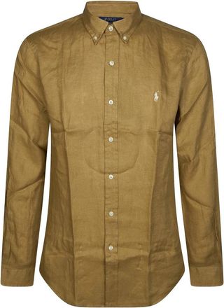 Polo Ralph Lauren Camicia Lino - Heren - Casual Overhemden - Beige - L - Linnen - Overhemden