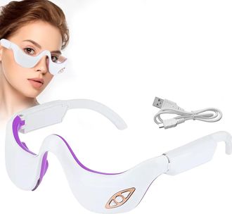OEM Verwarmende Oogmassageapparaat, 2-in-1 Ems Oogverzorgingsapparaat, Rood Licht Massager, 6 Massagemodi, 3 Intensiteitslevels, Vibrerend Elektrisch Oogm