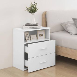 Berkfield Home Modern Bed Cabinets 2 pcs White 50x32x60 cm | Size: 50 x 32 x 60 cm