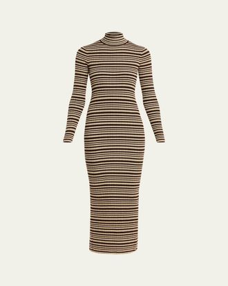 Nanushka Mirell Striped Knit Midi Dress