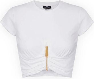 Elisabetta Franchi Maglia T-Shirt - Tops - Mujer - Blanco - M