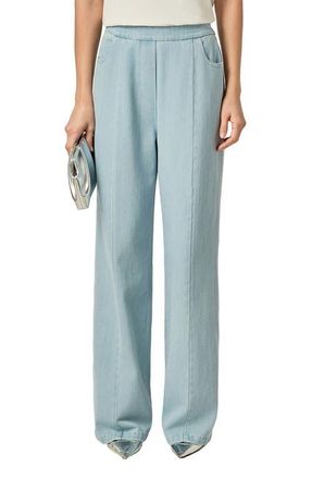 English Factory Pull-On Wide Leg Trouser Jeans in Denim at Nordstrom, Size X-Small