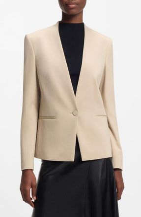 BOSS Jemma Collarless Jacket in Pumice at Nordstrom, Size 12