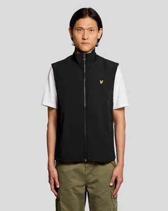 Lyle & Scott Mens Mesh-Back Softshell Gilet - Black - Size X-Small