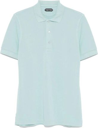 Tom Ford Blauw Polo Shirt met Logo Borduursel - Heren - Polos - Blauw - L - Katoen - Tops