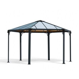Palram Monaco Hexagonal Garden Gazebo - L450 x W390 x H289.5 cm - Grey