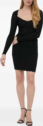 Guess Co Abito corto con bordo a smerlo - Nero