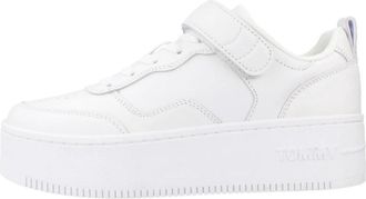 Tommy Jeans Sneakers met plakband en flatform - Dames - Sneakers - Wit - 39 EU - Schoenen