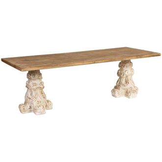 Wanderlust Deco Mesa de centro de madera y magnesio marr&oacute;n y blanco 240x95x78h cm