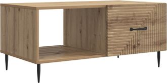 vidaXL Mesa De Caf&eacute; Roble Artisan 90 X 50 X 40 Cm Madera De Ingenier&iacute;a Vidaxl