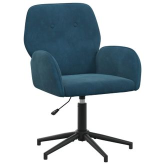 vidaXL Silla De Escritorio Giratoria 54 X 55 X 90 Cm Azul Terciopelo Vidaxl