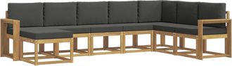 vidaXL Conjunto De Sof&aacute;s De Exterior 8 Uds. Blanco Y Antracita Vidaxl