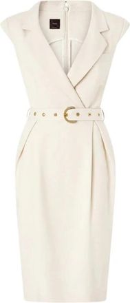 Pinko Midi Jurk - Dames - Casual kleedjes - Wit - XL - Leer - Kleedjes